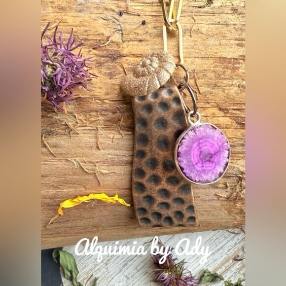 Alquimia Necklace with Purple and Brown Accents - Picture 1 of 2